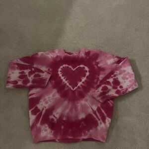 Heart Tie-Dye Kids Sweatshirt